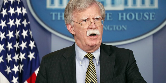 U.S. National Security Advisor John Bolton speaks to reporters as he announces that the U.S. will pull out of a treaty with Iran during a news conference in the White House briefing room in Washington, U.S., October 3, 2018.    REUTERS/Jonathan Ernst - RC1A79D01DF0