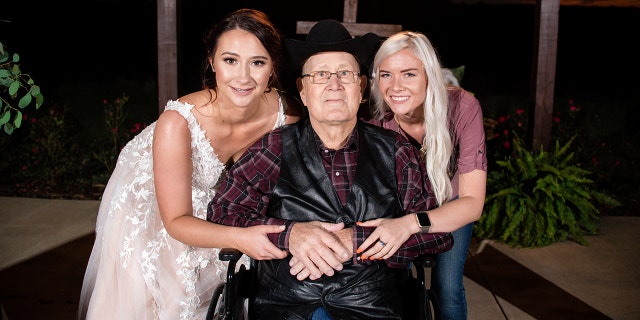 Halie Hipsher (left) won the drawing held by Sanders (right) after Sanders called off her own wedding. Both women were grateful the bride's grandfather got to attend the wedding before he passed.