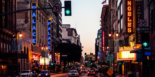 Los Angeles downtown by night.