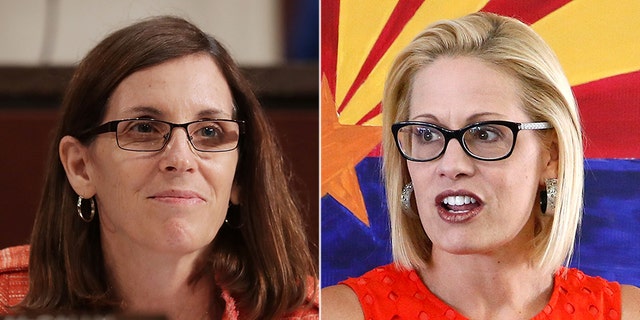 Whether Republican Martha McSally (left) or Democrat Kyrsten Sinema (right) wins the Senate race, history will be made. Arizona has never elected a female senator to the state.