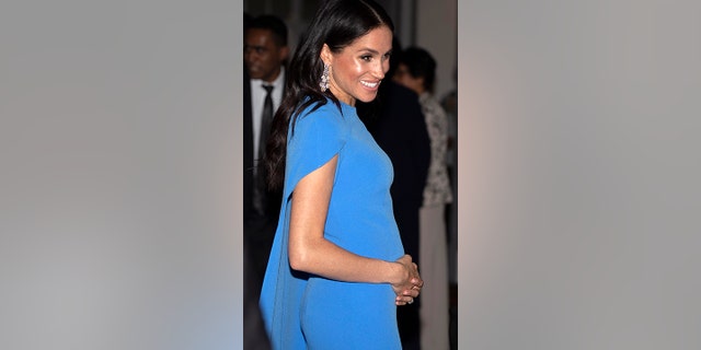 Meghan, Duchess of Sussex at the official dinner in Suva, Fiji, Tuesday, Oct. 23, 2018. Prince Harry and his wife Meghan are on day eight of their 16-day tour of Australia and the South Pacific. (Ian Vogler/Pool Photo via AP)