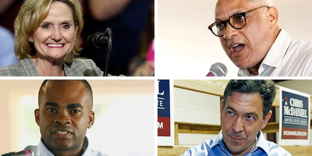 On Top U.S. Sen Cindy Hyde-Smith, R-Miss. (left) and Mike Espy, a former congressman and a former U.S. agriculture secretary. At the bottom Tobey Bernard Bartee and Chris McDaniel (AP)