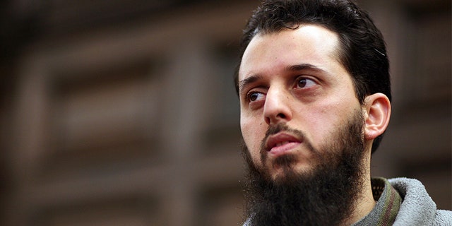 Moroccan Mounir el-Motassadeq waits prior to his trial at a court in Hamburg.