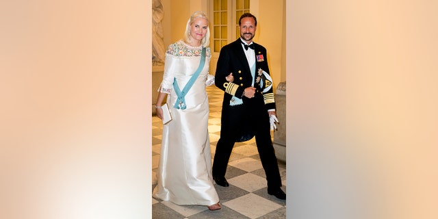 Crown Prince Haakon and Crown Princess Mette-Marit during the gala banquet on the occasion of the Crown Prince's 50th birthday at Christiansborg Palace Chapel on May 26, 2018 in Copenhagen, Denmark. (Photo by Patrick van Katwijk/Getty Images)