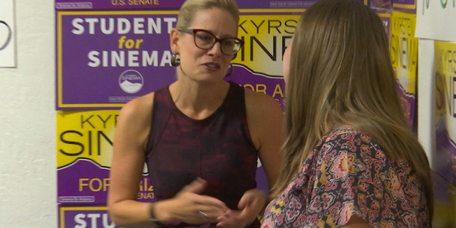 Rep. Sinema meeting with students at one of her Arizona Votes Early events.
