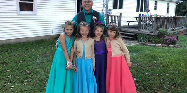 Steve Culbert heads to the dance with his two daughters and Avery and Alivia Reece. Left to right Hailey Culbert, Avery Reece, Aliyah Culbert and Alivia Reece