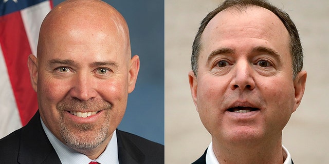 Rep. Tom MacArthur, left, denies accusations of bigotry from Rep. Adam Schiff.