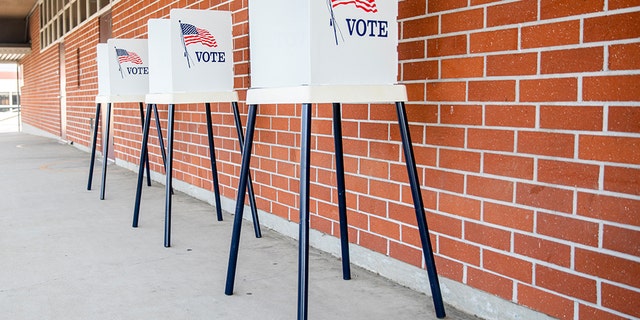 A polling location station is ready for the election day.