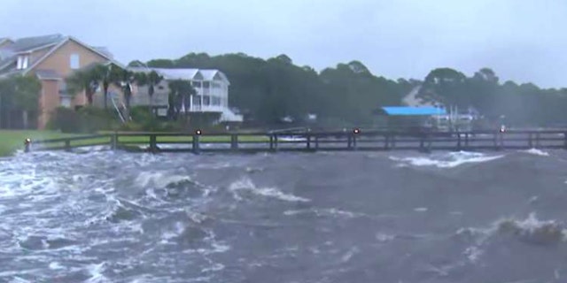 Water is rising in Alligator Point, Fla. ahead of Hurricane Michael's arrival.