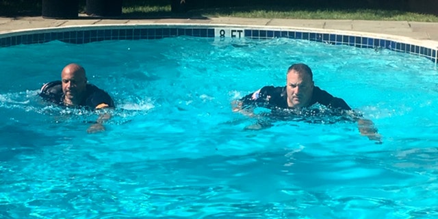 U.S. Marines Thad Ash (left) and Matt Matt Samnik (right) were among the first veterans to test ou the suits in Washington, D.C.