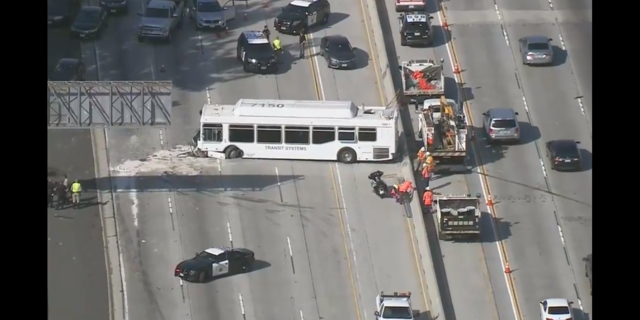 A total of 25 people were hospitalized after the crash on the freeway.