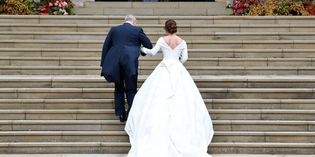 Princess Eugenie's dress was designed to show off her scar.