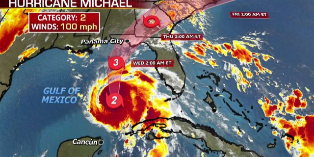 The location of Hurricane Michael as of Tuesday morning as it heads toward the Florida Panhandle.