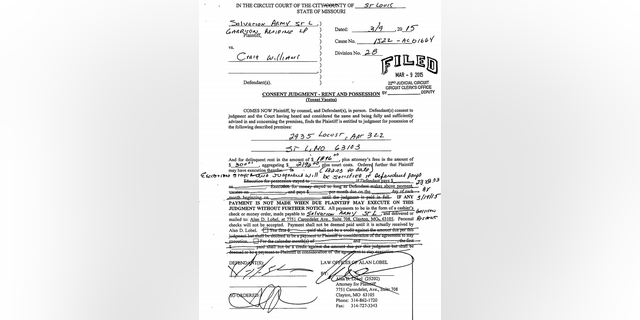 Craig Williams was the subject of an AC landlord complaint for late rent of $1,896 and was forced to vacate the premises in addition to paying $300 in attorney’s fees and $132 in court fees. He was forced to pay the money within ten days or be evicted.
