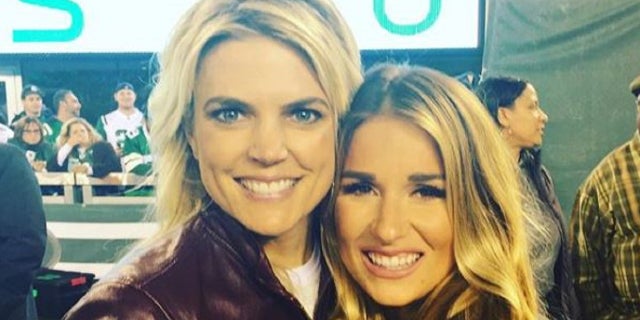 NFL reporter Melissa Stark, left, poses with Jessie James Decker.