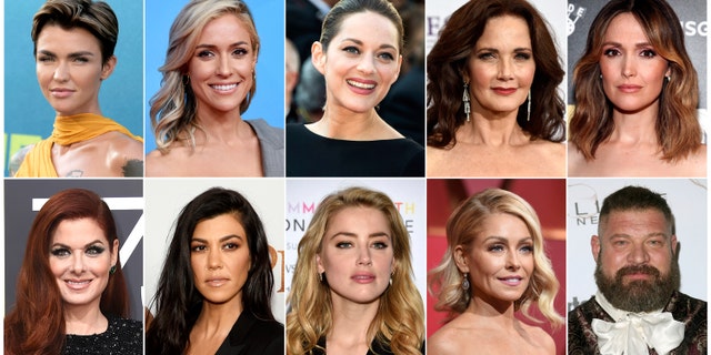 This combination photo shows, top row from left, Ruby Rose, Kristin Cavallari, Marion Cotillard, Lynda Carter, Rose Byrne, bottom row from left, Debra Messing, Kourtney Kardashian, Amber Heard, Kelly Ripa and Brad William Henke who are likely to land users on websites that carry viruses or malware. Cybersecurity firm McAfee crowned Rose the most dangerous celebrity on the internet. Reality TV star, Cavallari finished behind Rose at No. 2, followed by Cotillard (No. 3), the original âWonder Womanâ Carter (No. 4), Byrne (No. 5), Messing (No. 6), reality TV star Kardashian (No. 7), actress Heard (No. 8), morning TV show host Ripa (No. 9), and actor Henke as No 10. (AP Photo)