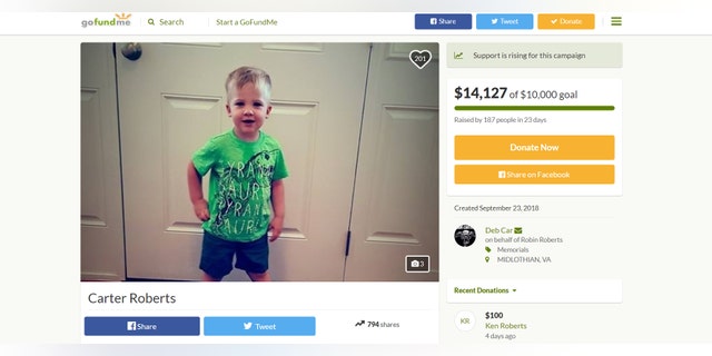 Carter Roberts died on Sept. 22, about 2.5 years after being diagnosed with AFM.