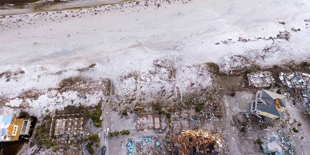 Damaged homes seen here following the aftermath of Hurricane Michael.