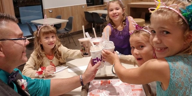 Final stop before the night's end. Ice cream! Left to right Steve Culbert, Alivia Reece, Aliyah Culbert, Avery Reece and Haley Culbert.