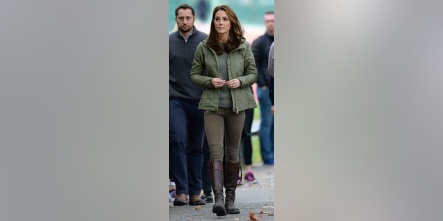 Kate, Duchess of Cambridge, arrives at the Sayers Croft Forest School and Wildlife Garden at Paddington Recreation Ground, London, Oct. 2, 2018.