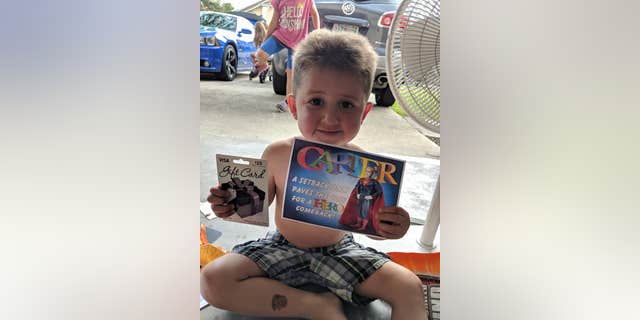Tiffany McPherson says her son Carter has received about 100 cards already.