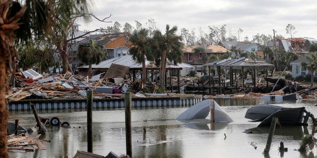 Debris scatters an area in the aftermath of Hurricane Michael in Mexico Beach, Fla., Thursday, Oct. 11, 2018.