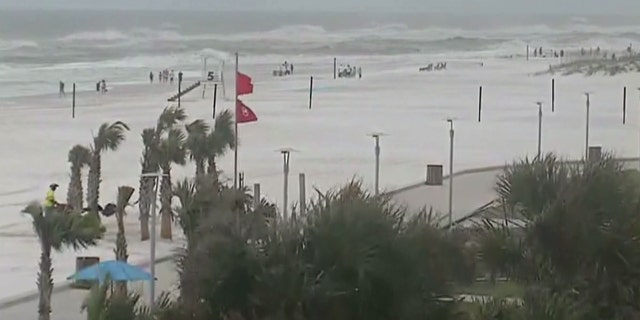 Strong surf is impacting beaches in Gulf Shores, Ala. ahead of Hurricane Michael.