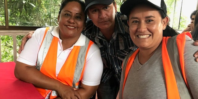 Mine workers Jenny and Ivonne say they are supported in their community
