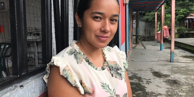 Paola Henao, 34 has started learning English and hopes her children too have the opportunity.