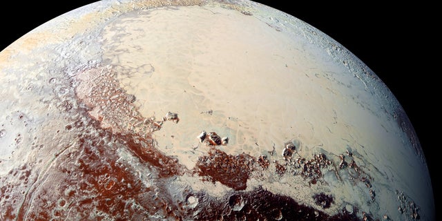 Pluto, as seen by NASA's New Horizons spacecraft during its epic flyby of the dwarf planet in July 2015.