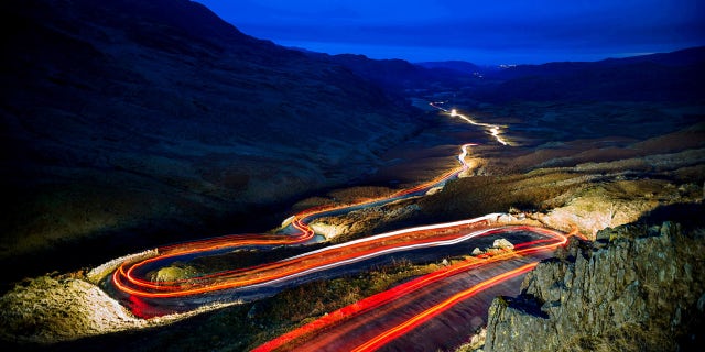 Hardknott Pass runs through Cumbria's Lake District.