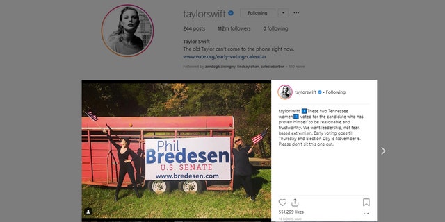 Taylor Swift Says She Voted For Democrat Phil Bredesen ‘please Dont 
