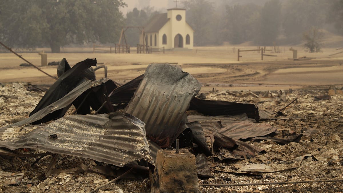 Paramount Ranch, where a number of Hollywood westerns have been filmed, is seen after it was decimated by a wildfire Friday, Nov. 9, 2018, in Augura Hills, Calif.