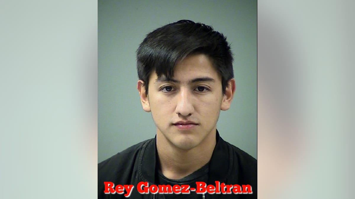 Rey Gomez-Beltran was arrested on charges of aggravated assault with a deadly weapon, evading arrest and assault causing bodily injury.