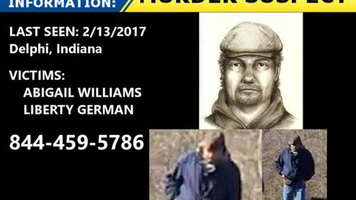 Indiana State Police have distributed a photograph and sketch of the suspect connected to the murder of two teenage girls in Delphi, Indiana last year. 