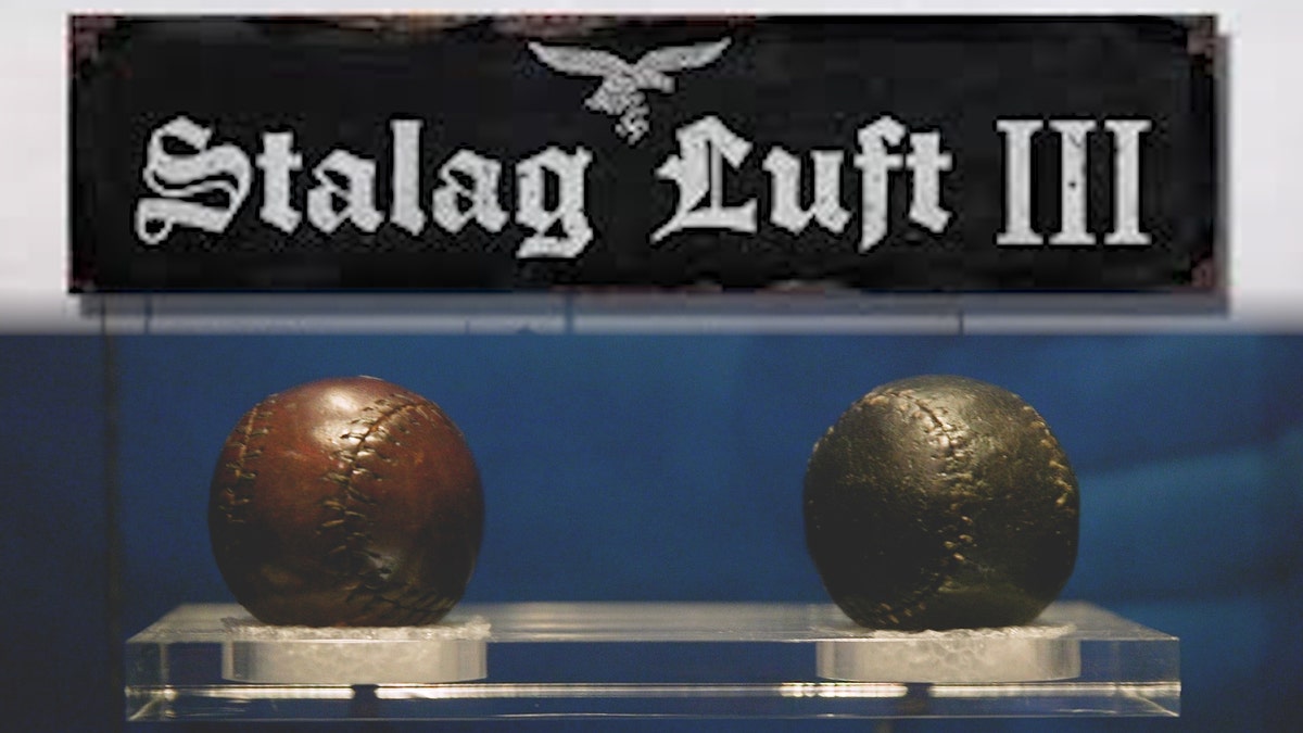 Golf balls made by prisoners of war at Stalag Luft III.