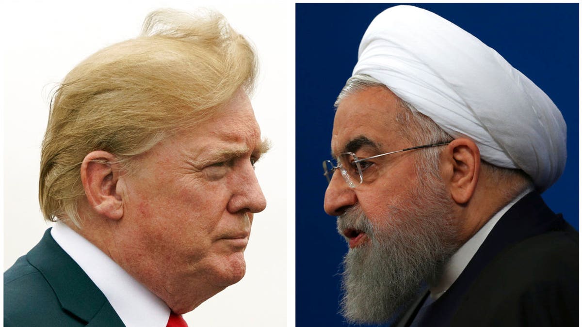 FILE: U.S. President Donald Trump, left, and Iranian President Hassan Rouhani.