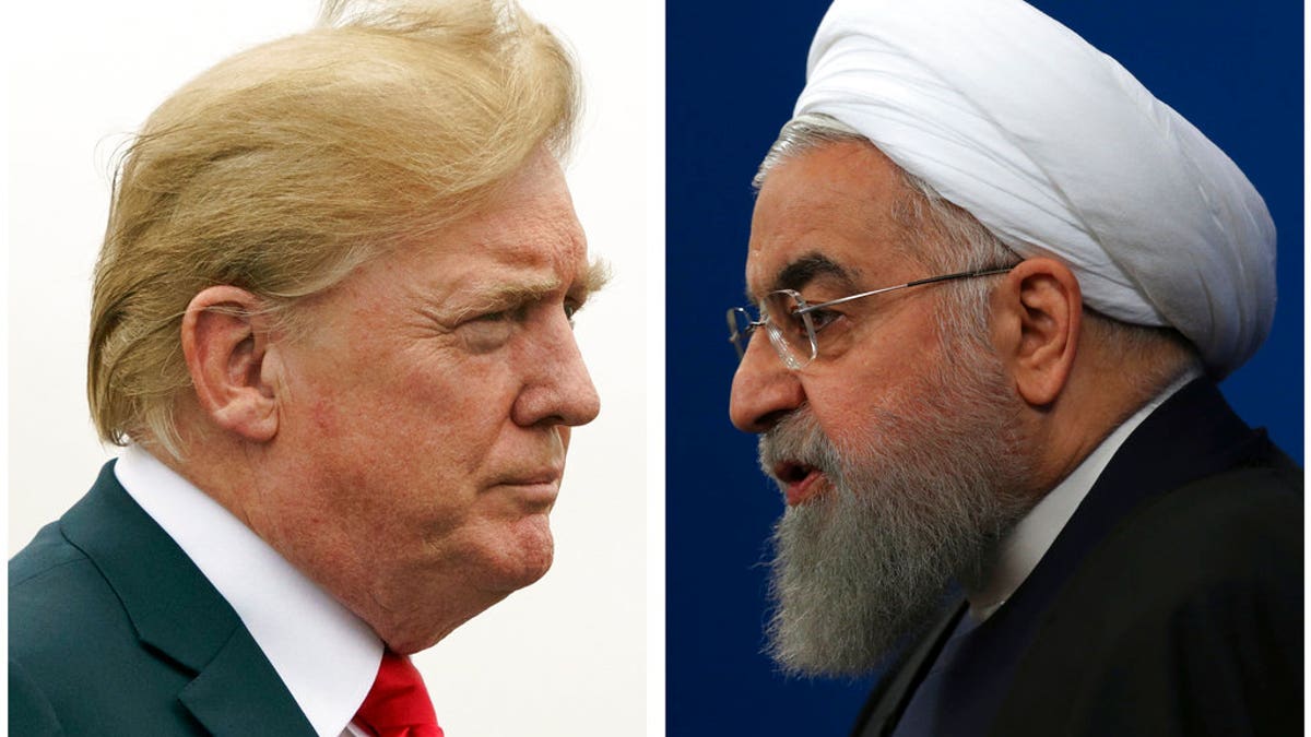 FILE: U.S. President Donald Trump, left, and Iranian President Hassan Rouhani.