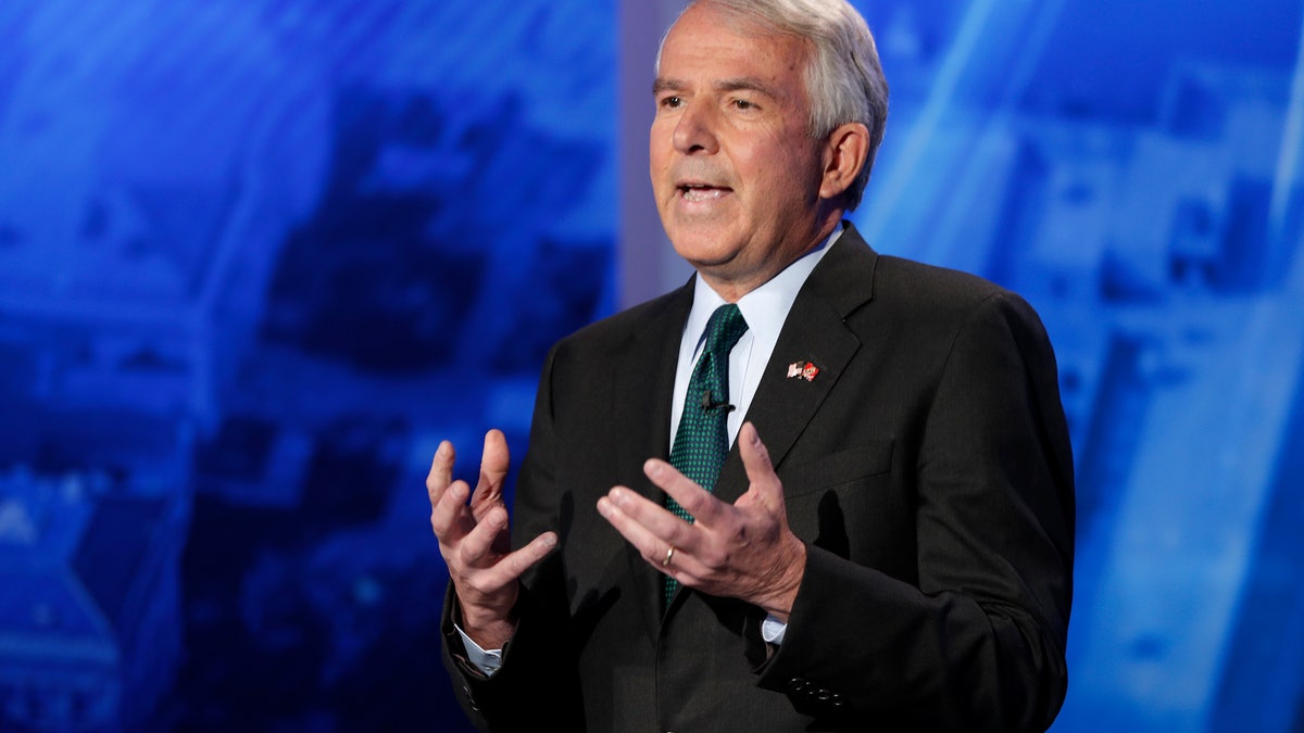 Bob Hugin, the Republican challenger for Bob Menendez's seat in the U.S. Senate, speaks during a debate.