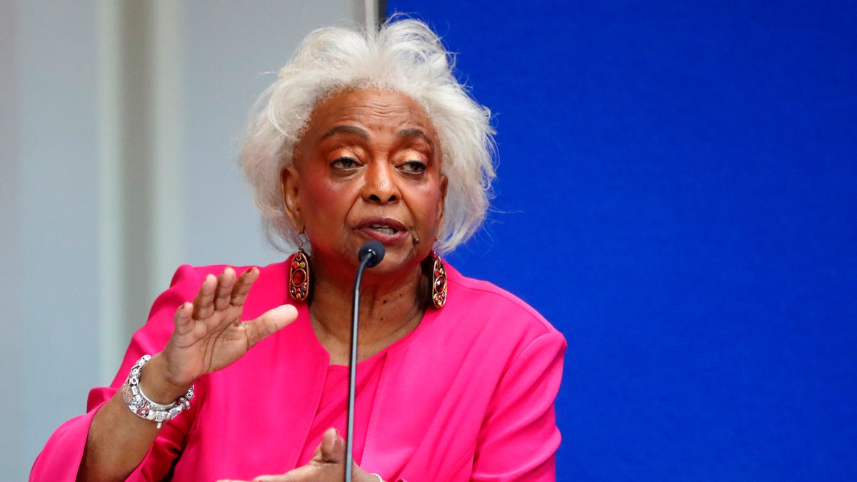 Broward County Supervisor of Elections Brenda Snipes answers questions at the Supervisor of Elections office Nov. 12, 2018, in Lauderhill, Florida. Mishaps, protests and litigation are overshadowing the vote recount in Florida's pivotal races for governor and Senate. (AP Photo/Wilfredo Lee)