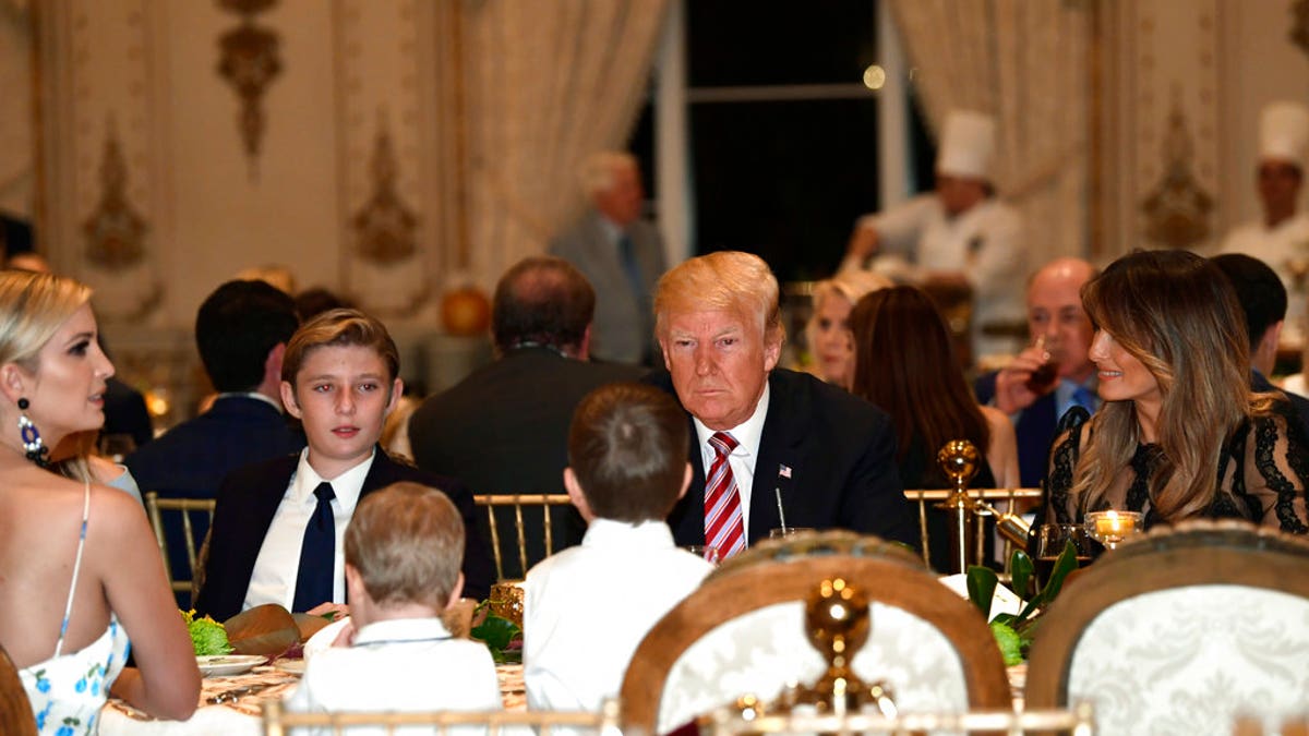 President Trump sits with family at Mar-a-Lago