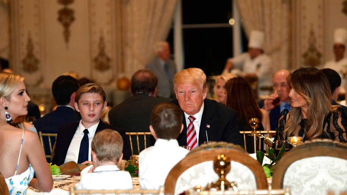 President Trump sits with family at Mar-a-Lago