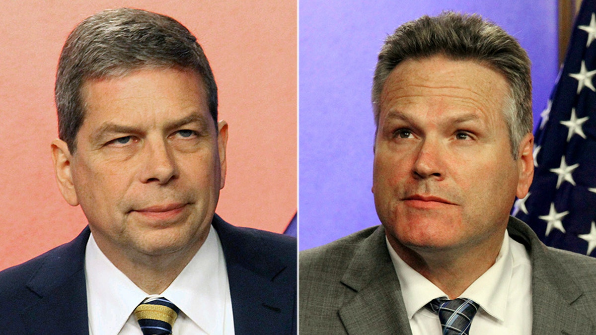 Democrat Mark Begich (left) faces Republican Mike Dunleavy in Alaska's gubernatorial race.