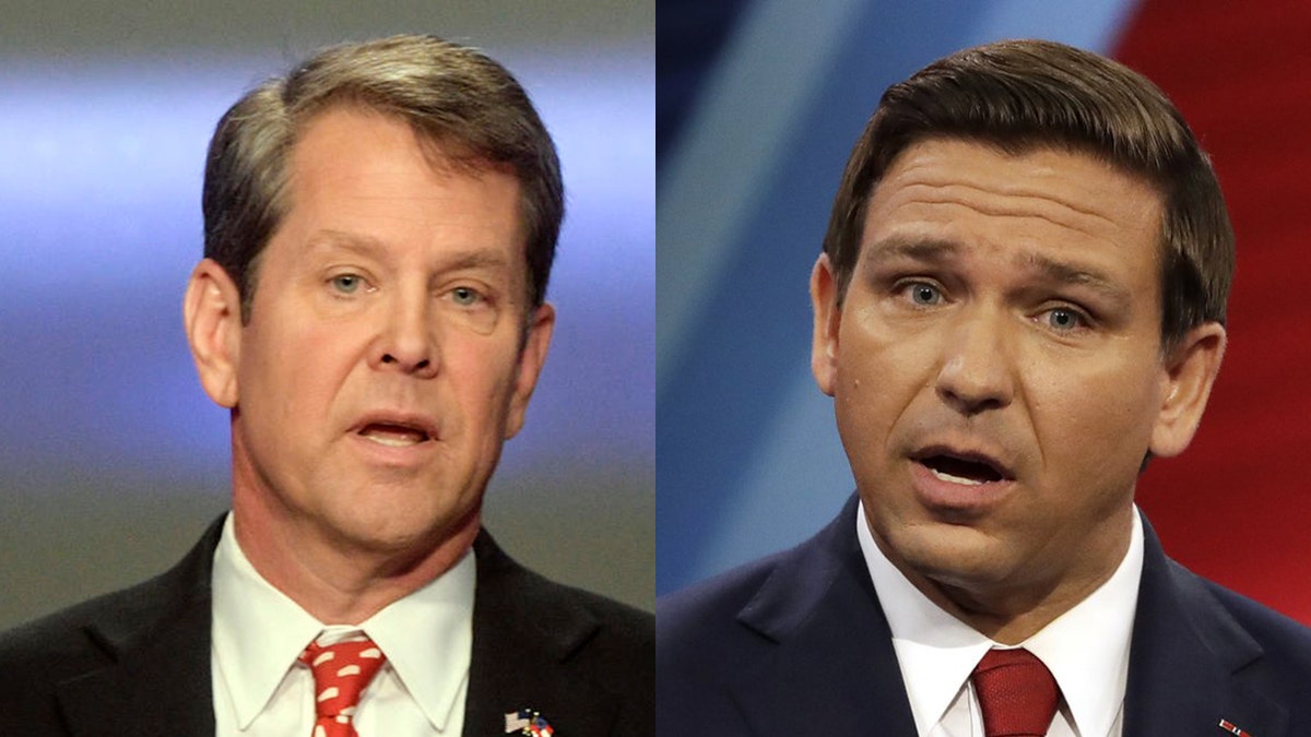 Georgia Republican Brian Kemp and Florida Republican Ron DeSantis both look certain to win their gubernatorial races. (AP)<br>