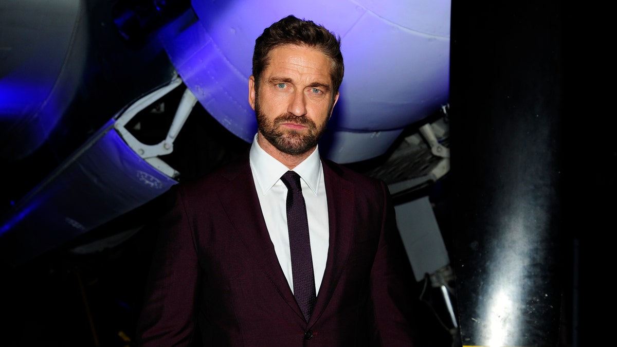 Gerard Butler attends Lionsgate With The Cinema Society Host The After Party For The World Premiere Of "Hunter Killer" at Intrepid Sea-Air-Space Museum, NYC on Oct. 22, 2018 in New York City,
