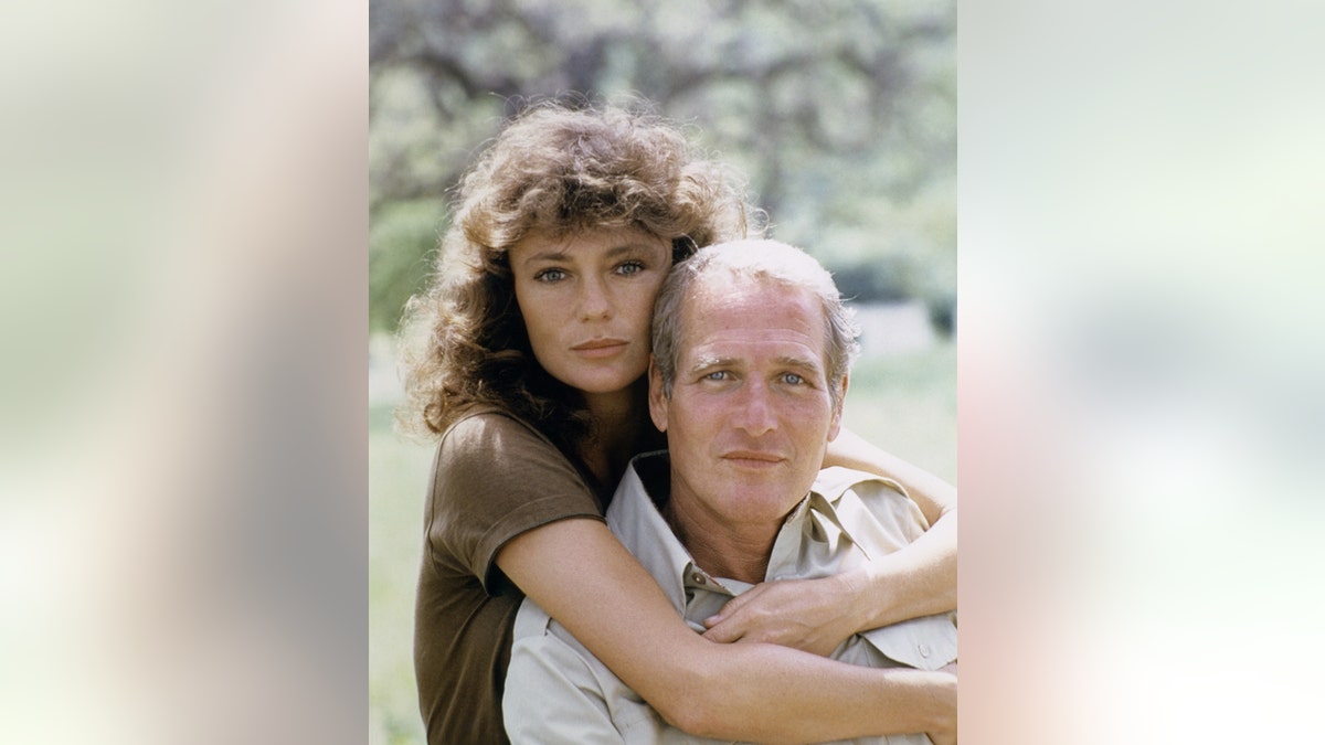 British actress Jacqueline Bisset and American actor Paul Newman on the set of "When Time Ran Out."