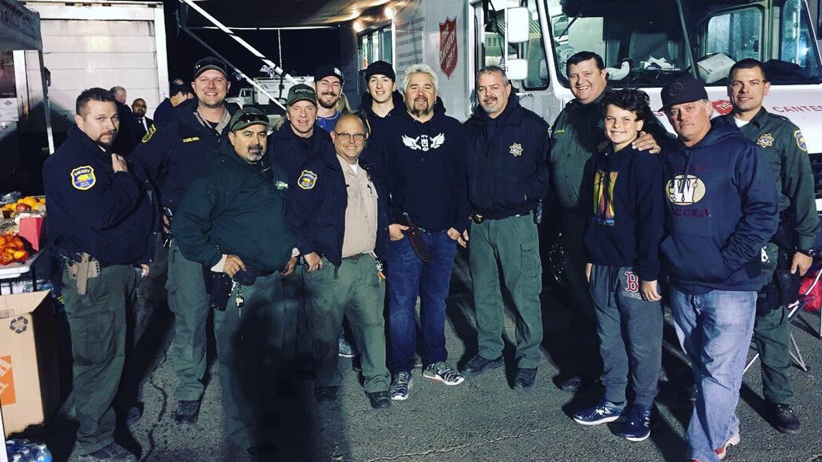 Guy Fieri brought dinner for officials working to battle the Camp Fire.