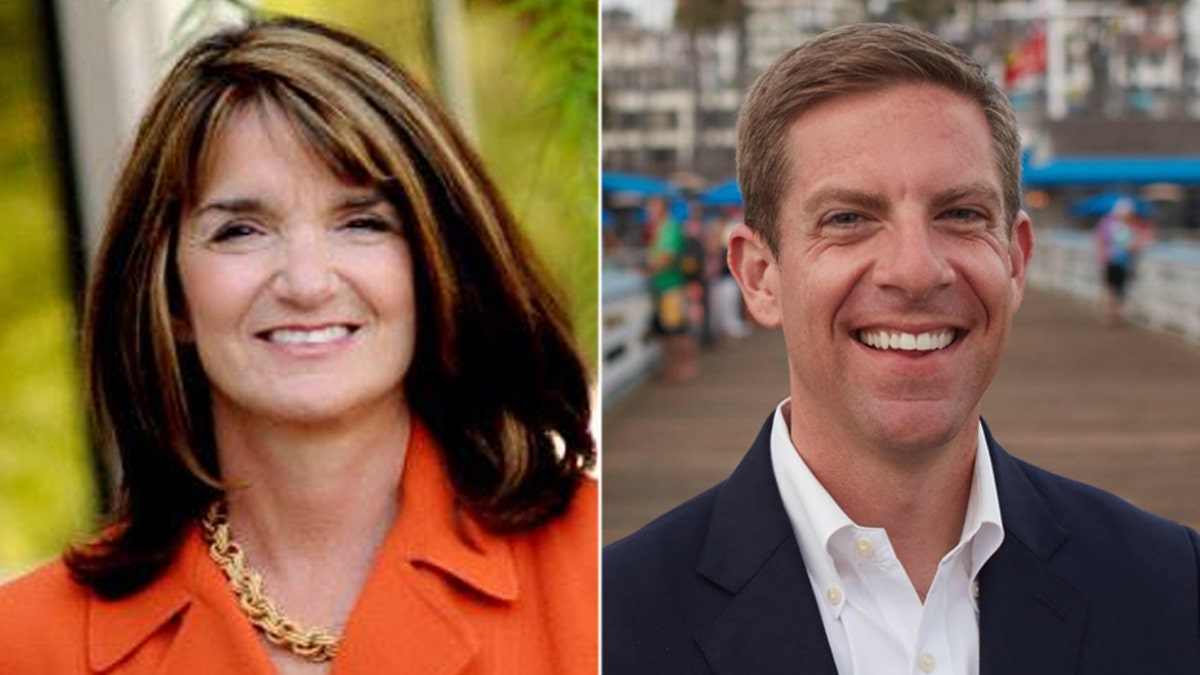 The race between Diane Harkey (left) and Mike Levin (right) is ranked as leaning Democrat.