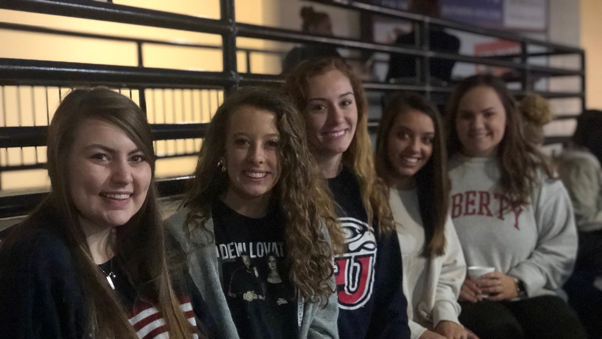 Liberty University students at first lady Melania Trump's speech on the opioid crisis.