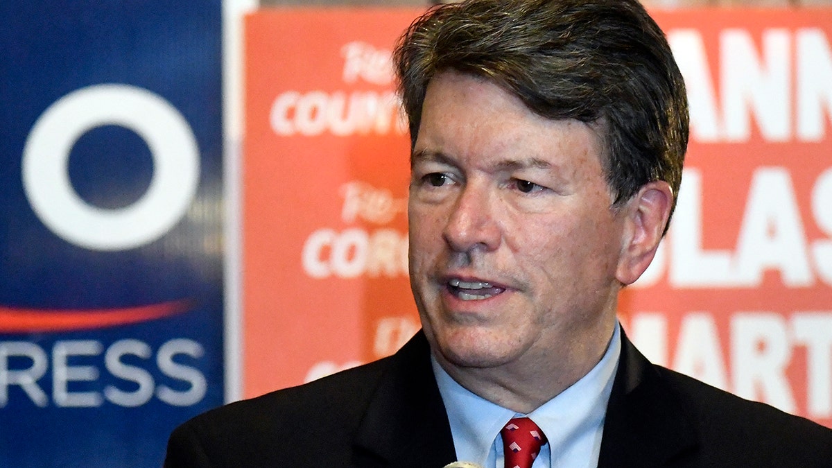 Rep. John Faso, R-N.Y., delivers his concession speech after calling Democratic candidate Antonio Delgado. (AP Photo/Hans Pennink)